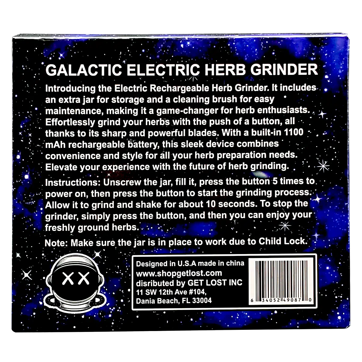 GEHG-001 - Get Lost Galactic Electric Herb Grinder - Image 4