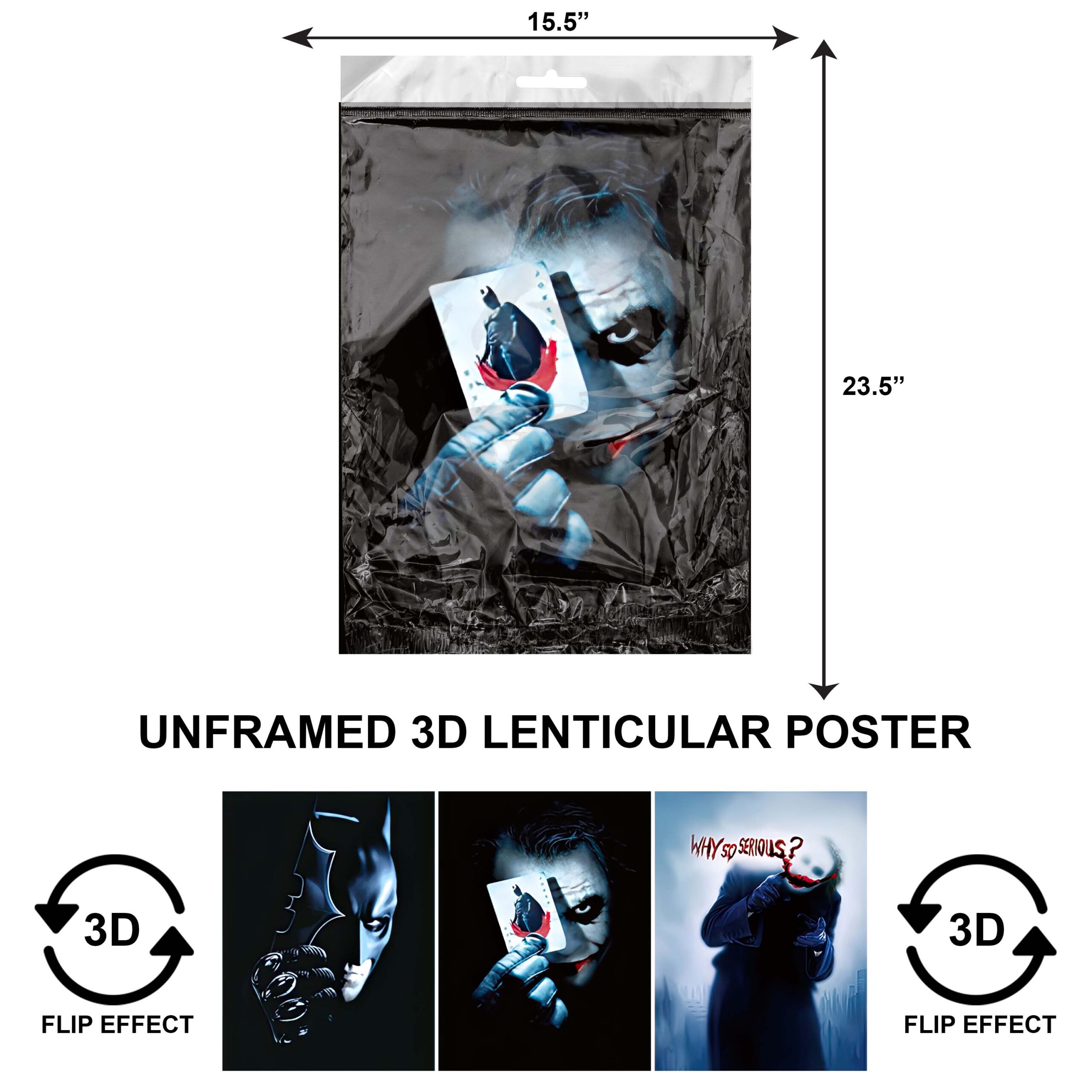 3DLPNF-019 Movie - The Joker and Batman Why So Serious Large UnFramed Poster