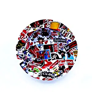 ASH008 Tin Ashtray 5.5"x5.5" Anime Collage 2