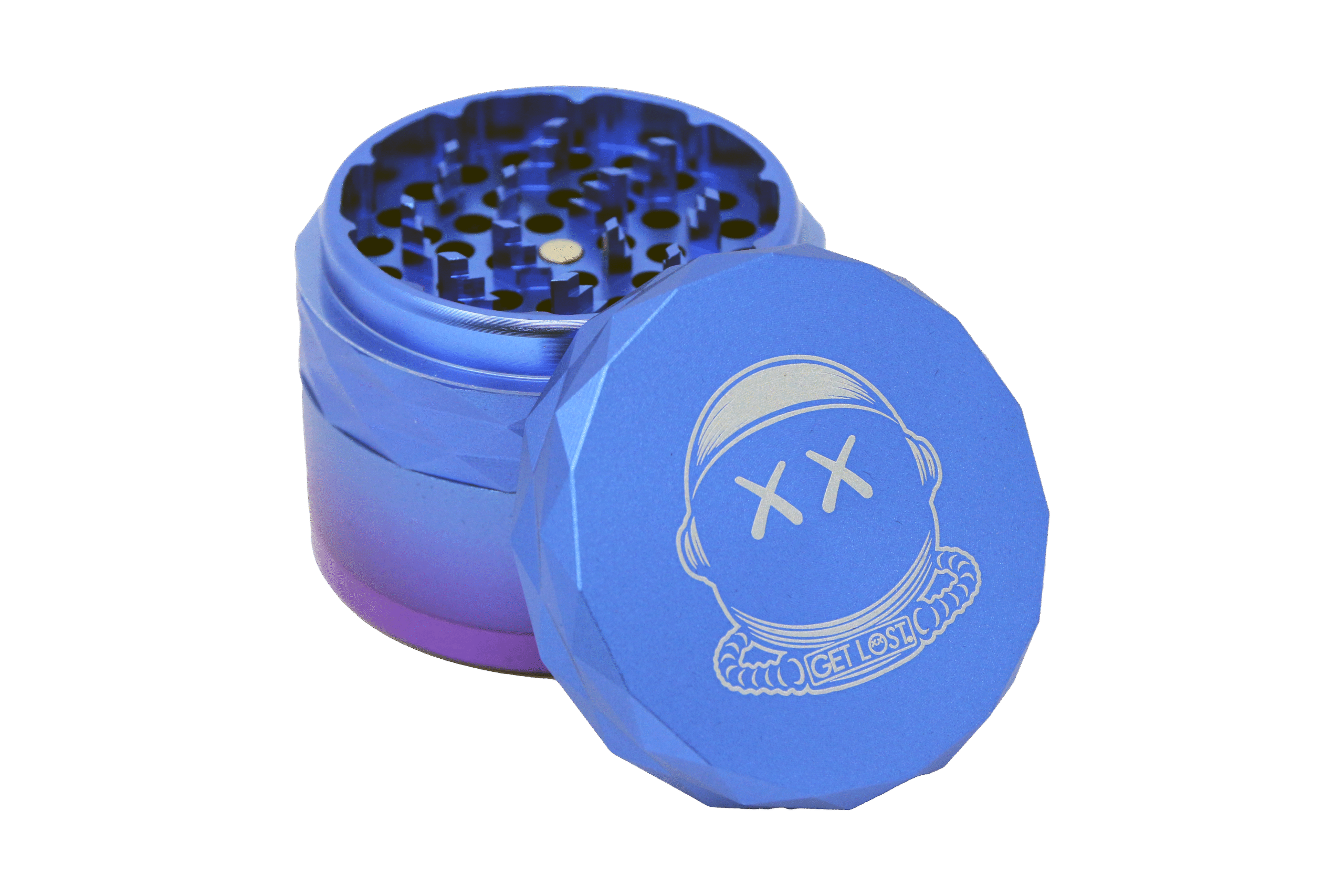 DC-PB-001 Get Lost Premium Aluminum Grinder Diamond Crusher (Blue)