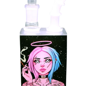 JB-001 Get Lost Glass Juice Box Pipe (Angel Girl)