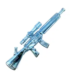 M416-CBLK-001 Get Lost M416 Glass Gun Water Pipe (Clear Black)