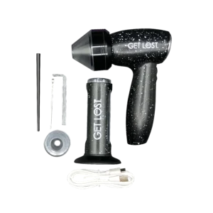 PEG-BLK-001 Get Lost Electric Portable Herb Grinder With Pre-Rolled Cone Loader (Black)