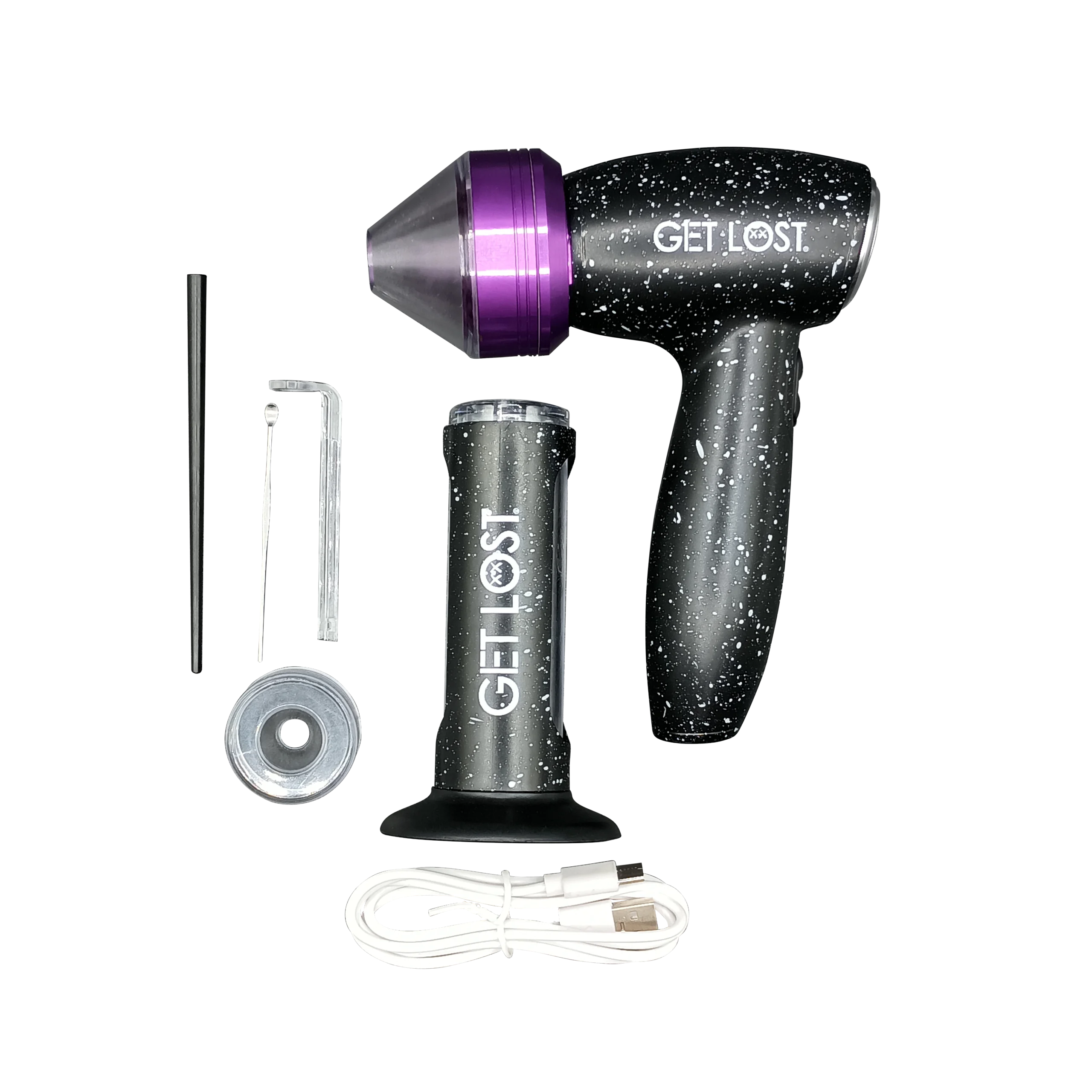 PEG-PUR-002 Get Lost Electric Portable Herb Grinder With Pre-Rolled Cone Loader (Purple) - Image 4