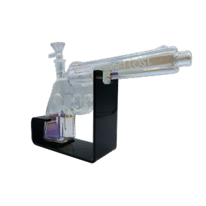 PG-CRBW-003 Get Lost Pistol Gun Glass Water Pipe (Clear Rainbow)