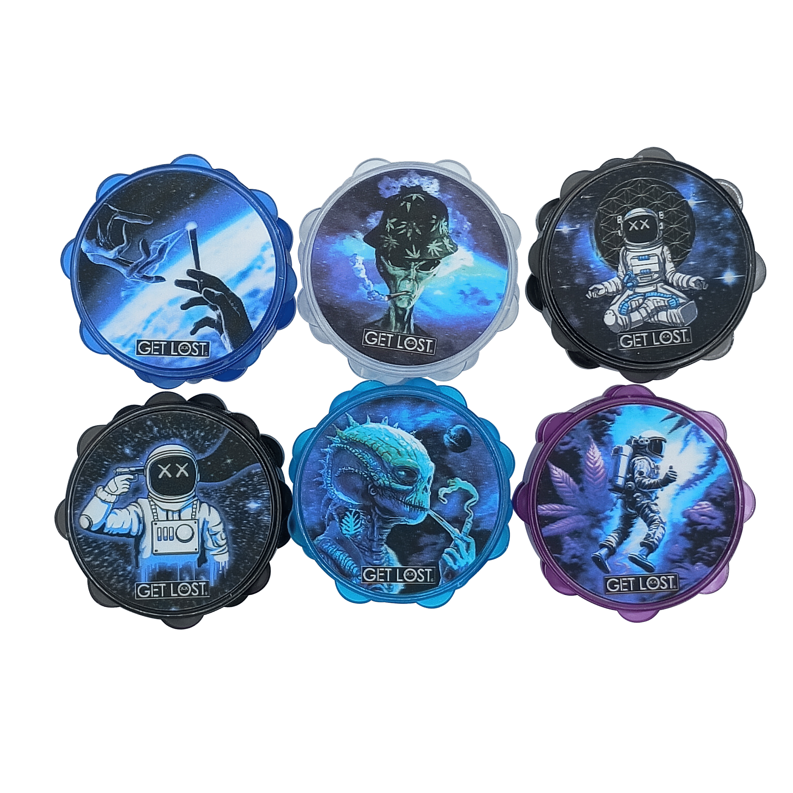 PG3DG-6PK-001 Plastic 3D Galaxy Grinder (67mm) (12 Count) Set1 - Image 2