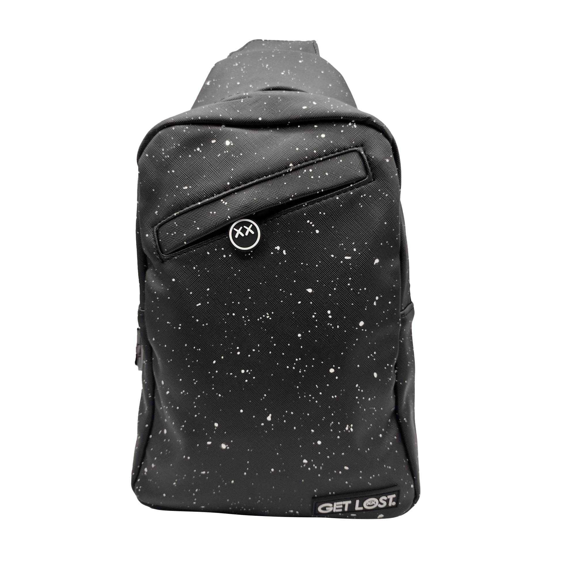 SB-SL-012 Get Lost - Premium Saffiano Leather Shoulder Bag (Black Galaxy)