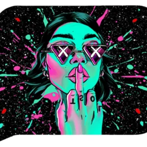FRT3D-SM-027 Get Lost Small 3D Rolling Tray With Magnetic Lid Cover (Green Girl Middle Finger)
