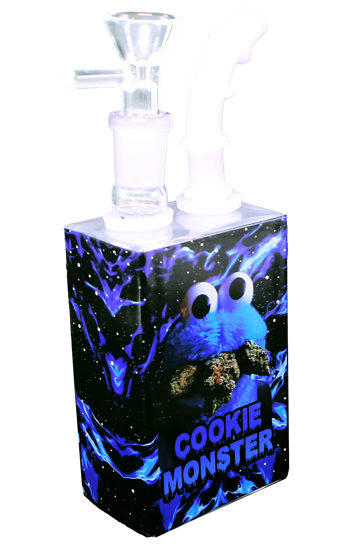 JB-009 Glass Juice Box Pipe (Cookie Monster) - Image 2
