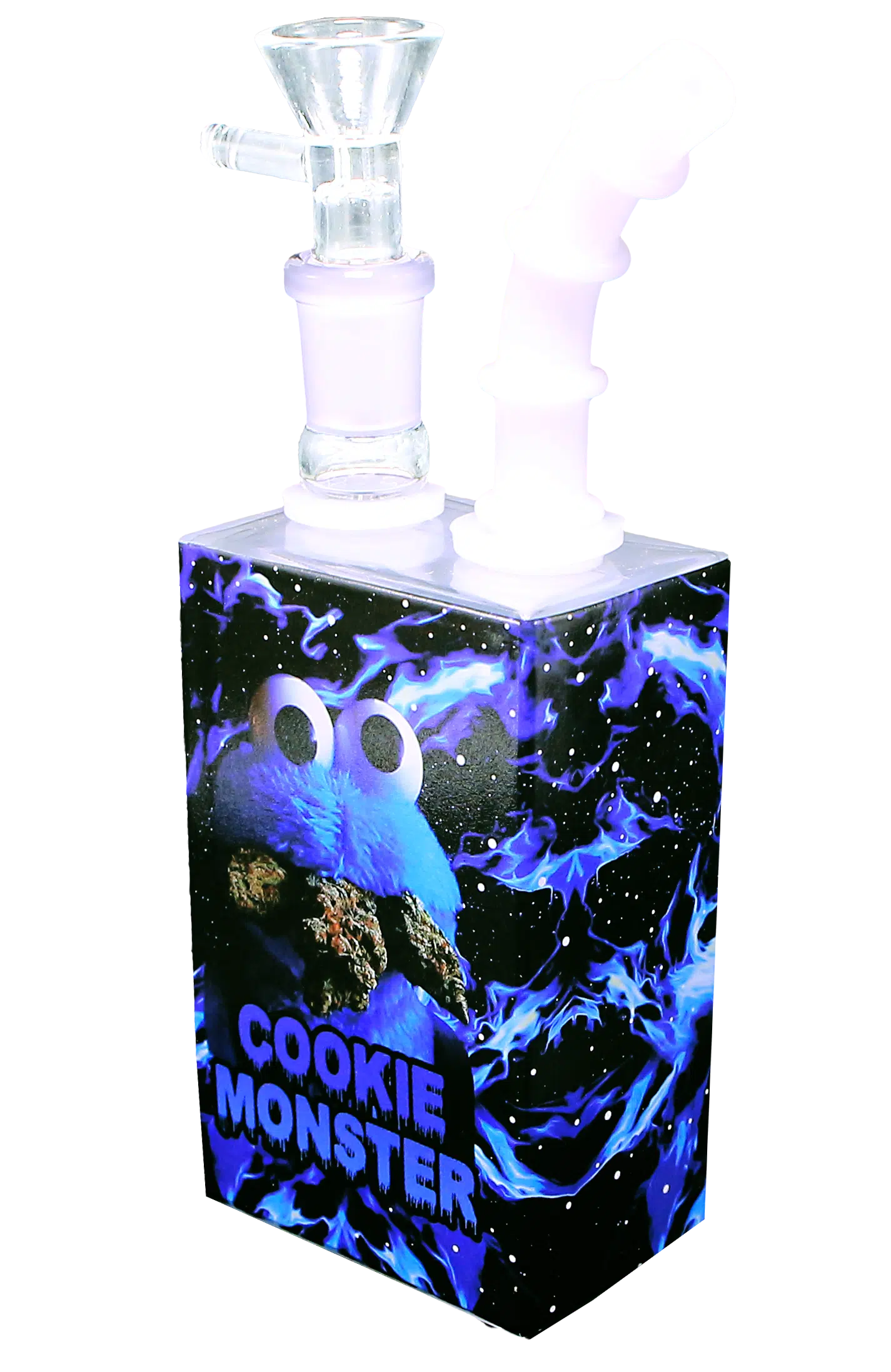 JB-009 Glass Juice Box Pipe (Cookie Monster) - Image 4