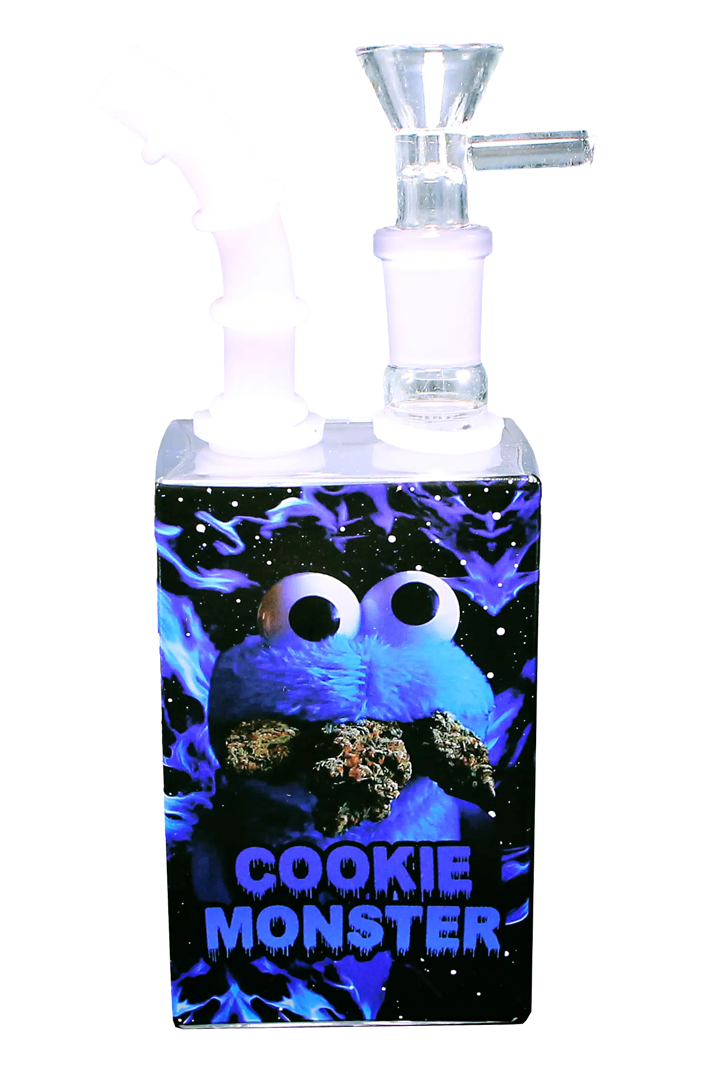 JB-009 Glass Juice Box Pipe (Cookie Monster) - Image 3