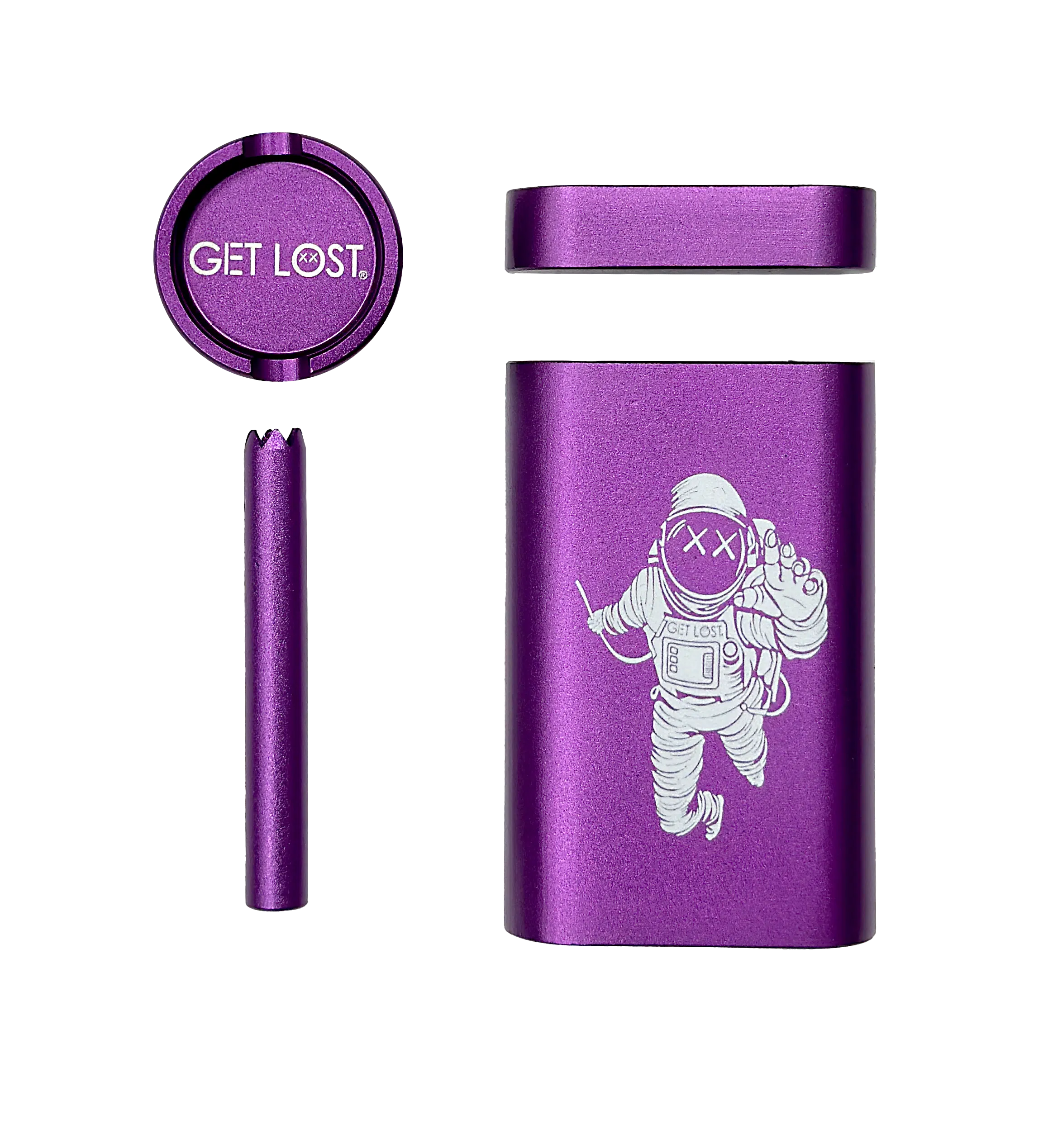 MDG-PUR-004 - Get Lost Aluminum Dugout Grinder (Purple)