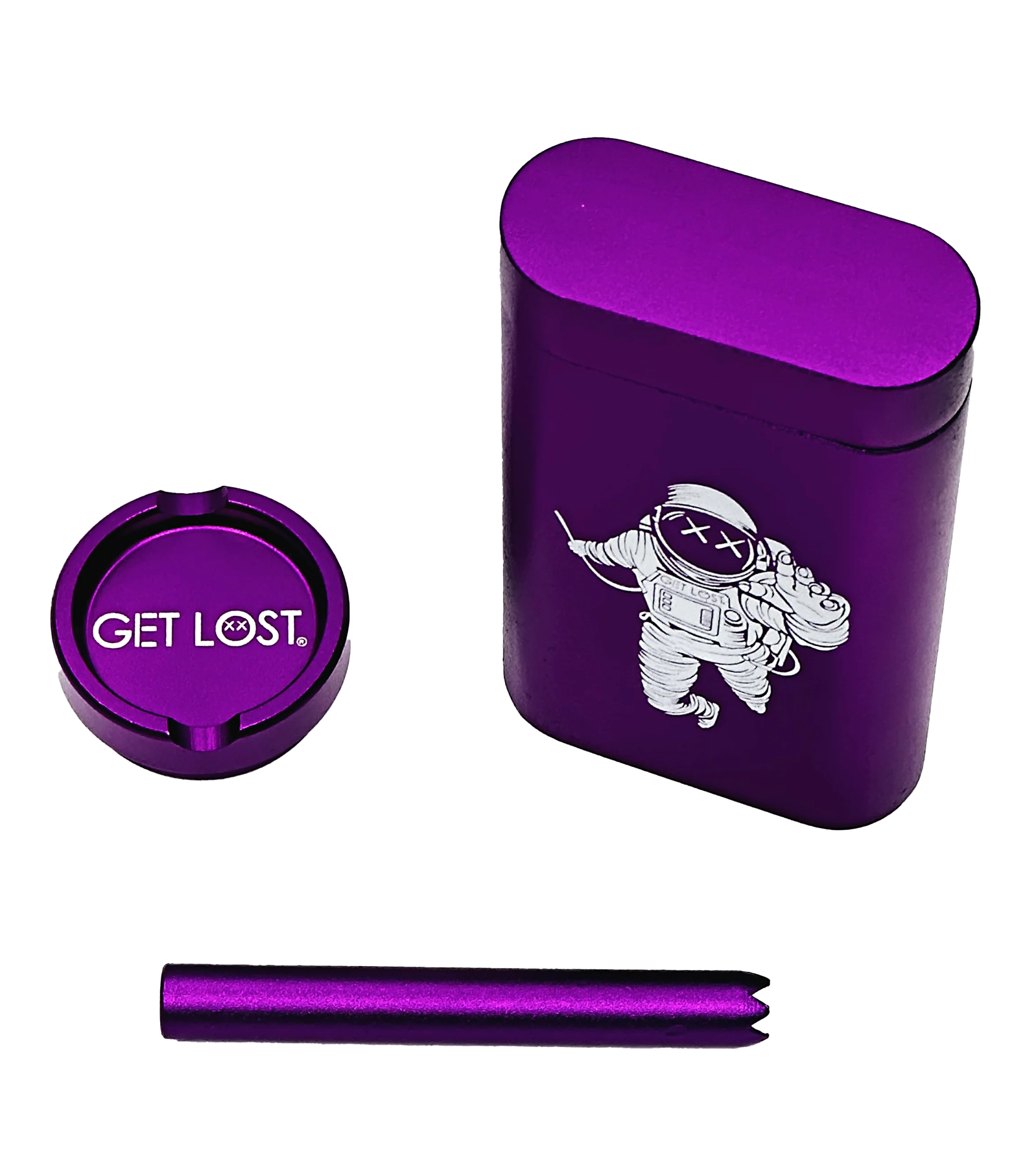 MDG-PUR-004 - Get Lost Aluminum Dugout Grinder (Purple) - Image 2