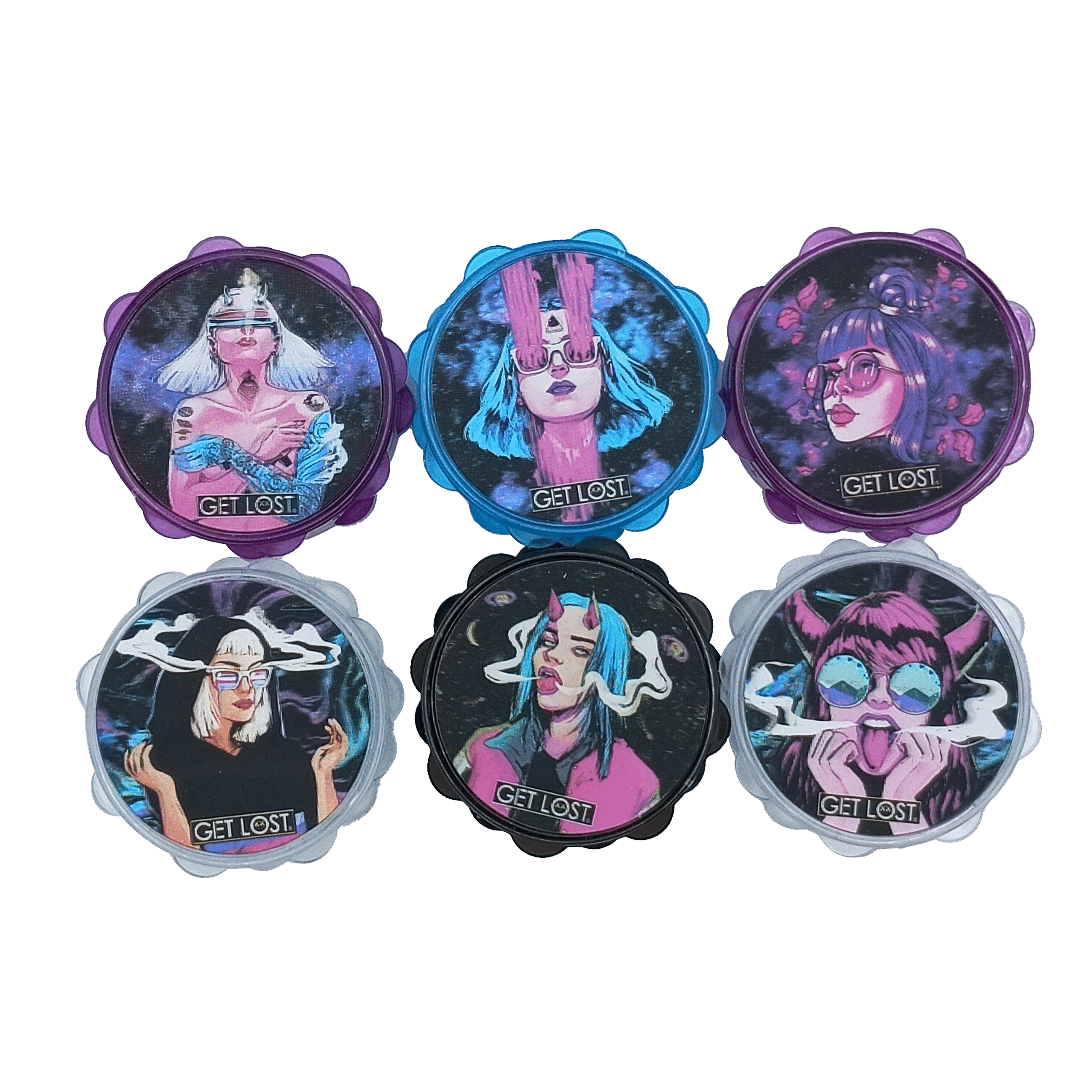 PG3DG-6PK-003 Plastic 3D Galaxy Grinder (67mm) (12 Count) Set3 - Image 4