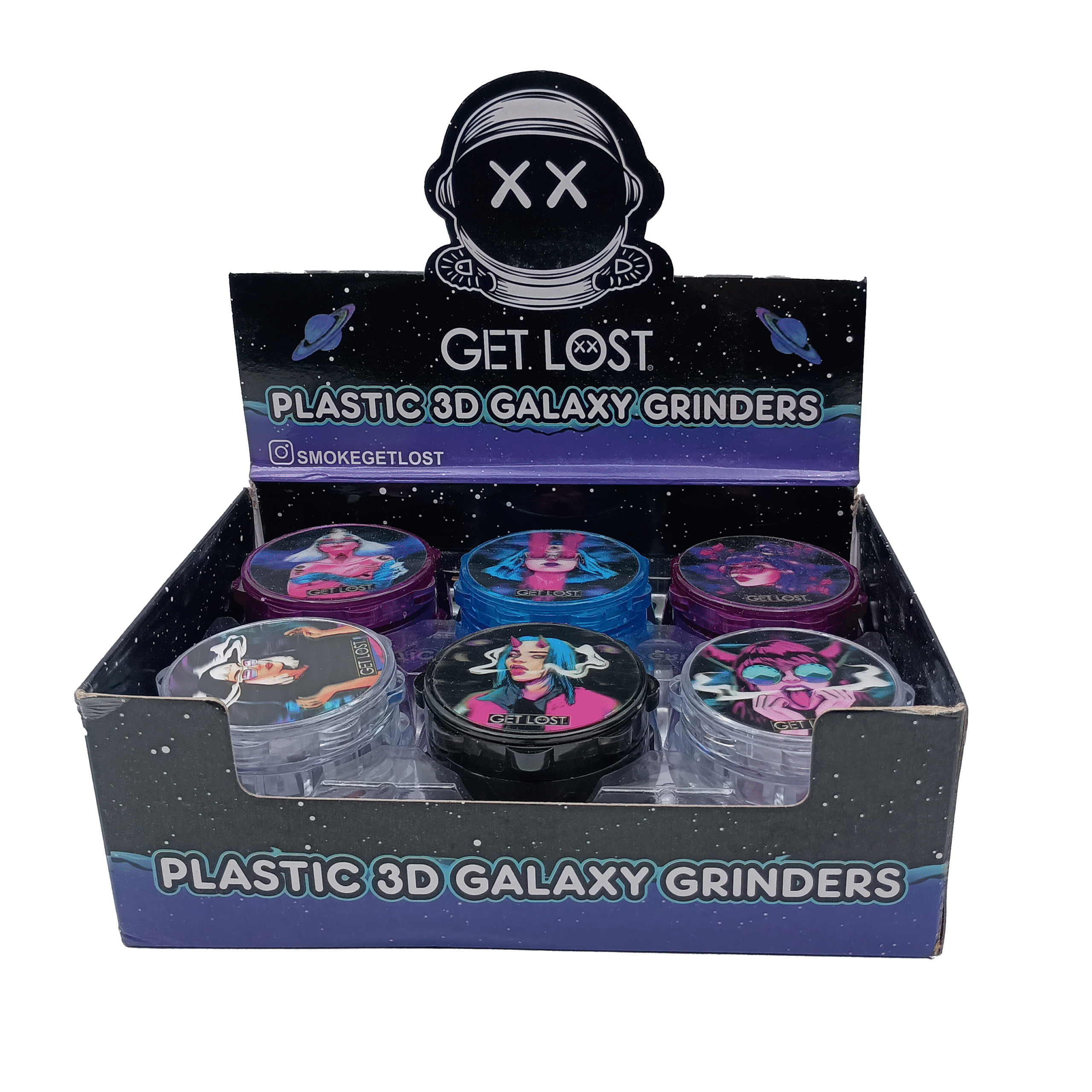 PG3DG-6PK-003 Plastic 3D Galaxy Grinder (67mm) (12 Count) Set3