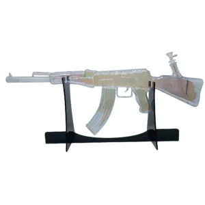 AK47-CLBW-003 - Get Lost AK47 Glass Water Pipe (Clear Rainbow)