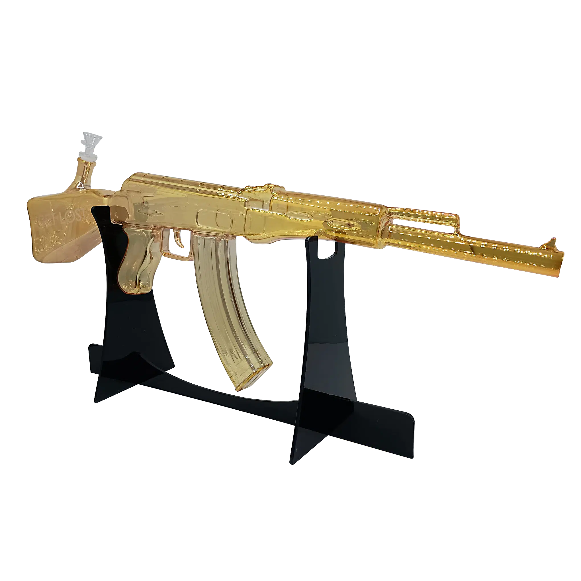 AK47-GLD-001 - Get Lost AK47 Glass Water Pipe (Gold) - Image 3