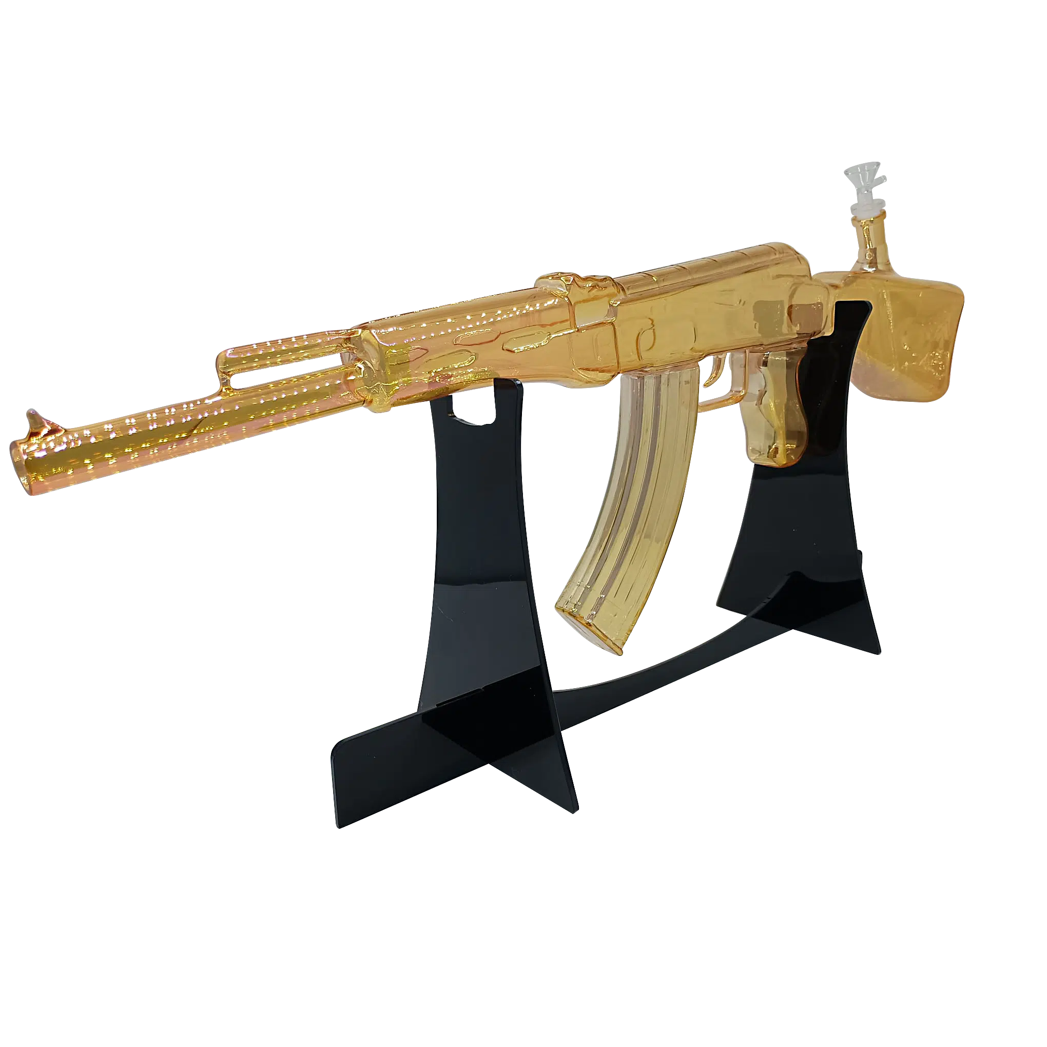 AK47-GLD-001 - Get Lost AK47 Glass Water Pipe (Gold) - Image 2