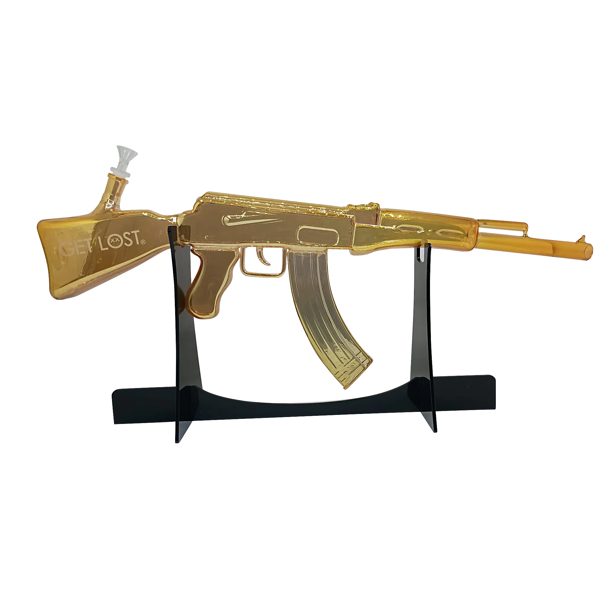 AK47-GLD-001 - Get Lost AK47 Glass Water Pipe (Gold) - Image 4