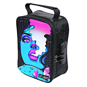 CSB-SL-002 Get Lost Premium Saffiano Leather Stash Bag (Galaxy Blue Smoking Girl)