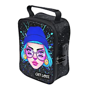 CSB-SL-004 Get Lost Premium Saffiano Leather Stash Bag ( 4 Eyes Trippy Girl)
