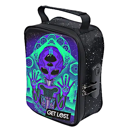 CSB-SL-007 Get Lost Premium Saffiano Leather Stash Bag (Purple Alien)