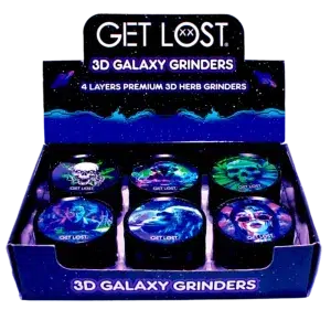 G3DG-6PK-004 - Get Lost Galaxy 3D Herb Grinders – 63mm (6 Count) Set 04