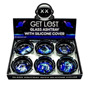 SA-6PK-011 Get Lost Glass Ashtray With Silicone Set 1 (6 Count)
