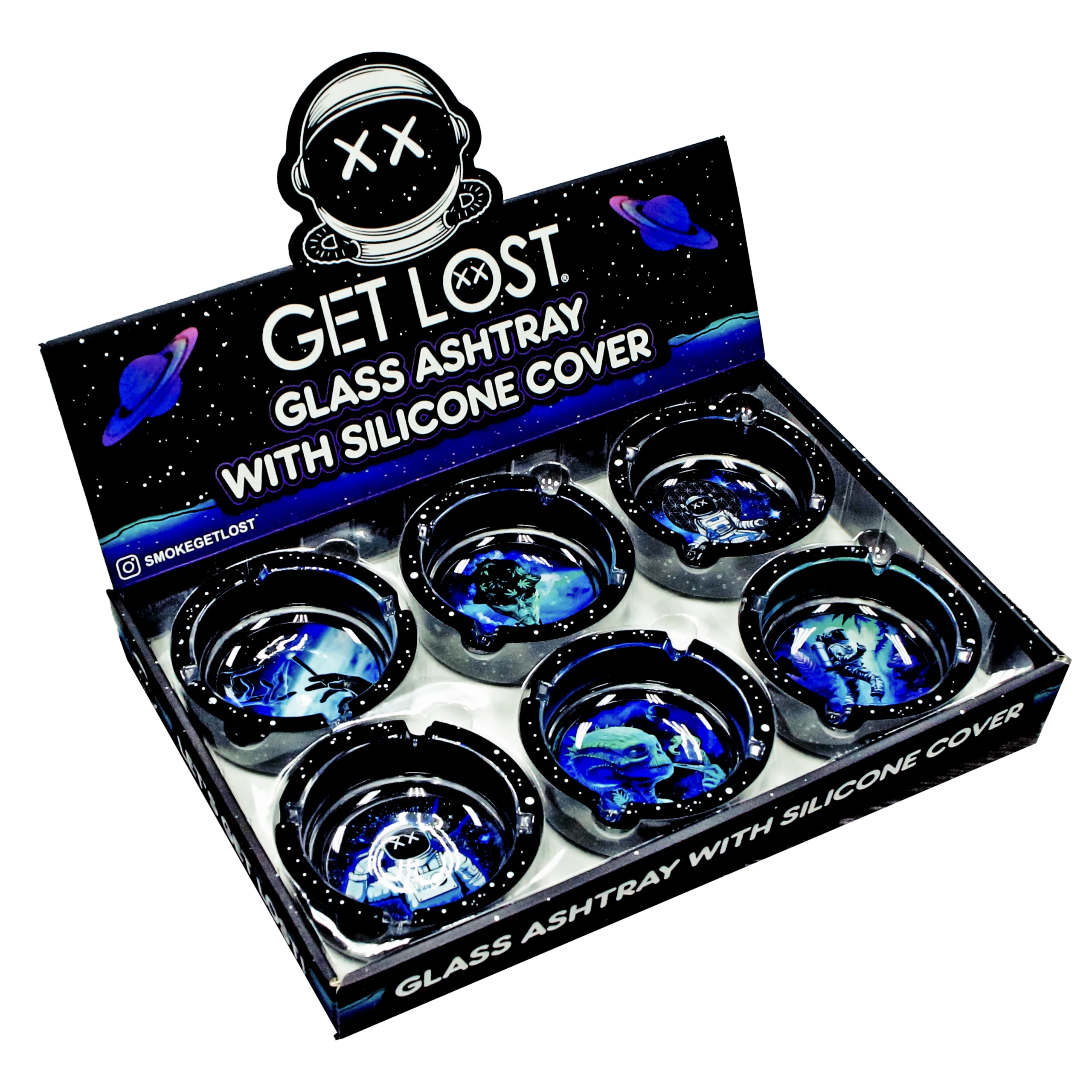SA-6PK-011 Get Lost Glass Ashtray With Silicone Set 1 (6 Count) - Image 4