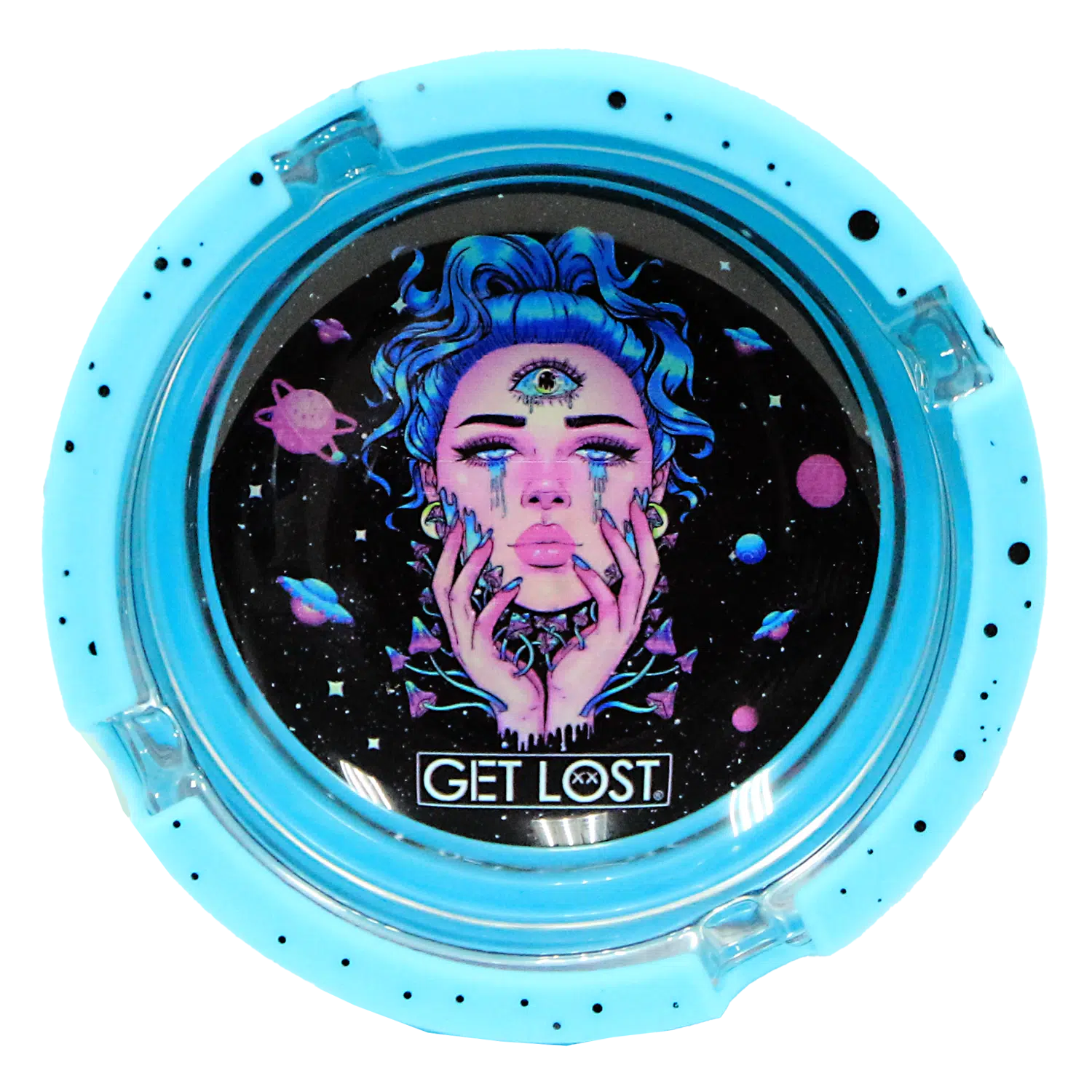 SA-6PK-014 Get Lost Glass Ashtray With Silicone Set4 (6 Count) - Image 5