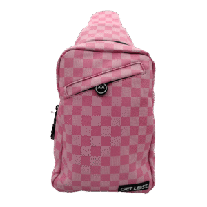 SB-SL-020 Get Lost - Premium Saffiano Leather Shoulder Bag (Pink Squares)