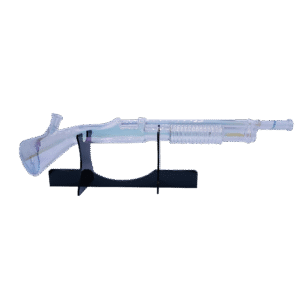SG-CBLK-001 Get Lost - Shotgun Glass Water Pipe (Clear Black)