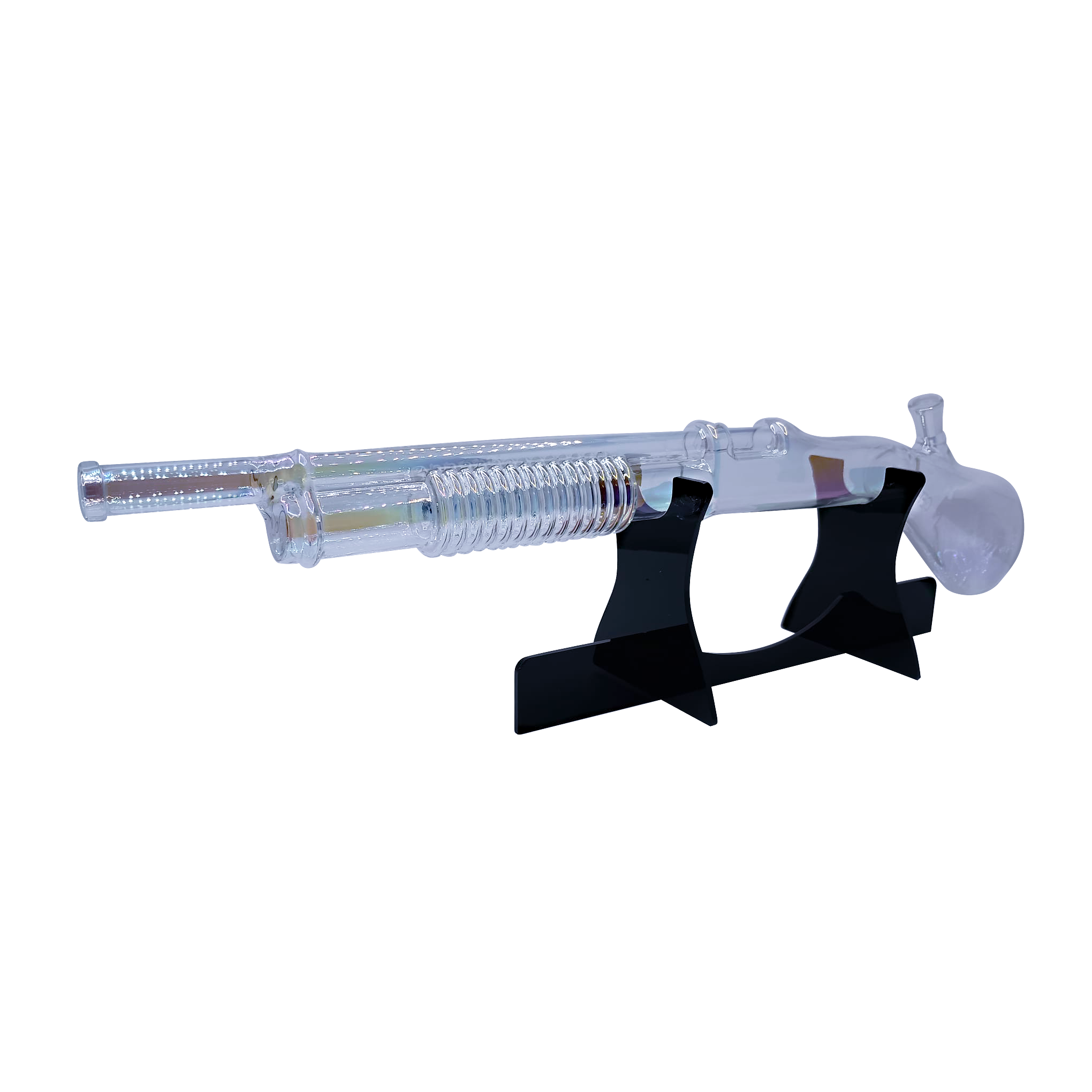 SG-CBLK-001 Get Lost - Shotgun Glass Water Pipe (Clear Black) - Image 10