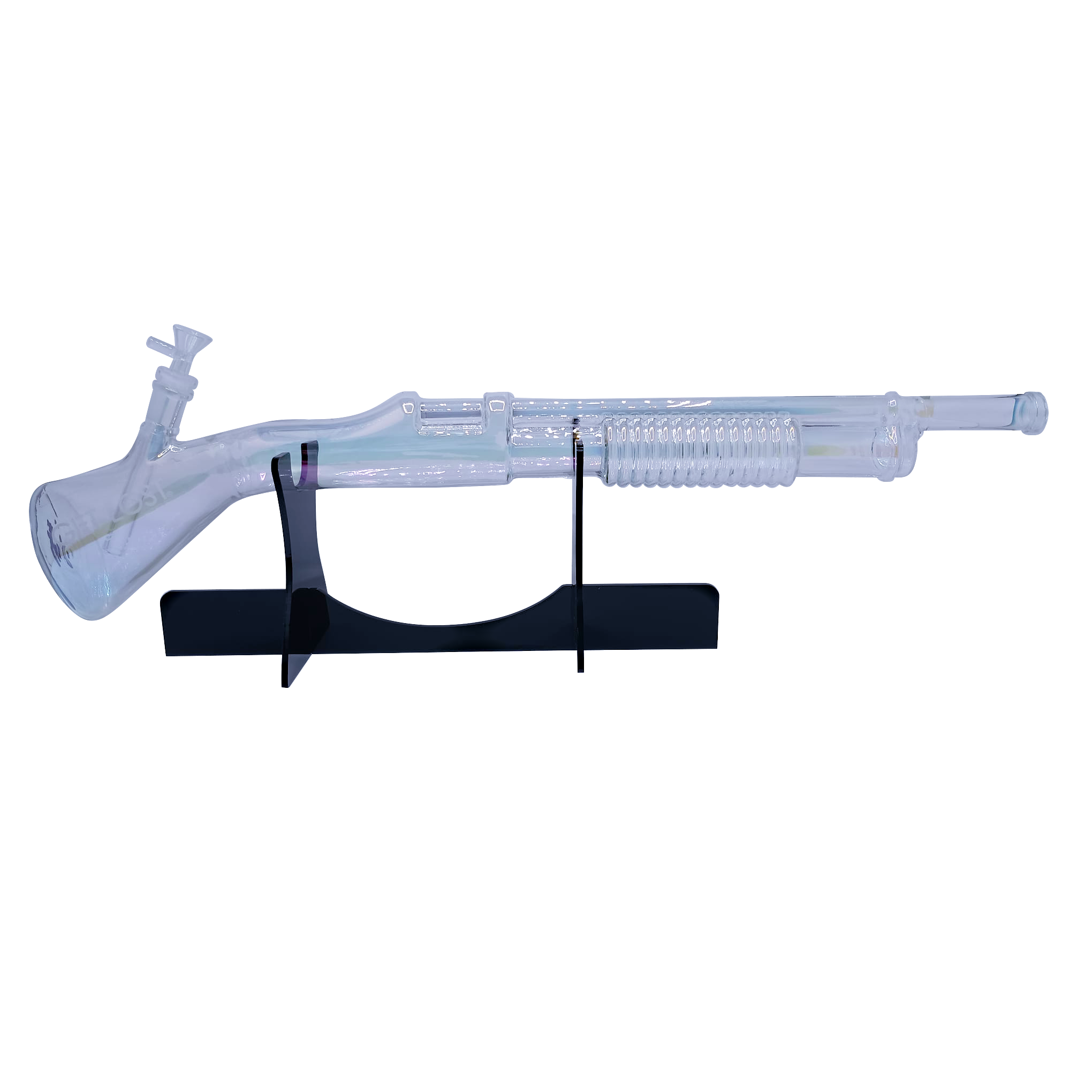 SG-CBLK-001 Get Lost - Shotgun Glass Water Pipe (Clear Black) - Image 9