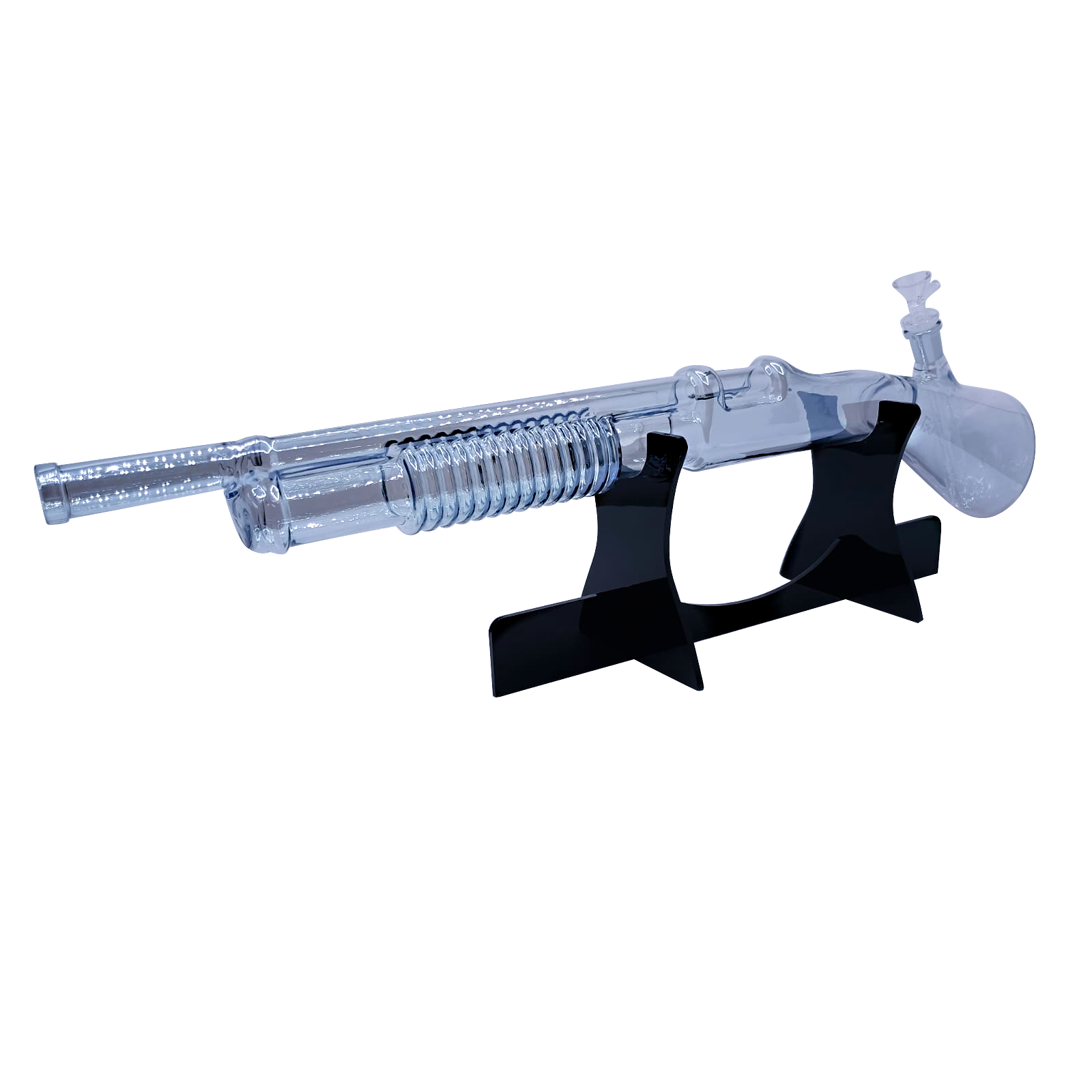 SG-CBLK-001 Get Lost - Shotgun Glass Water Pipe (Clear Black) - Image 5