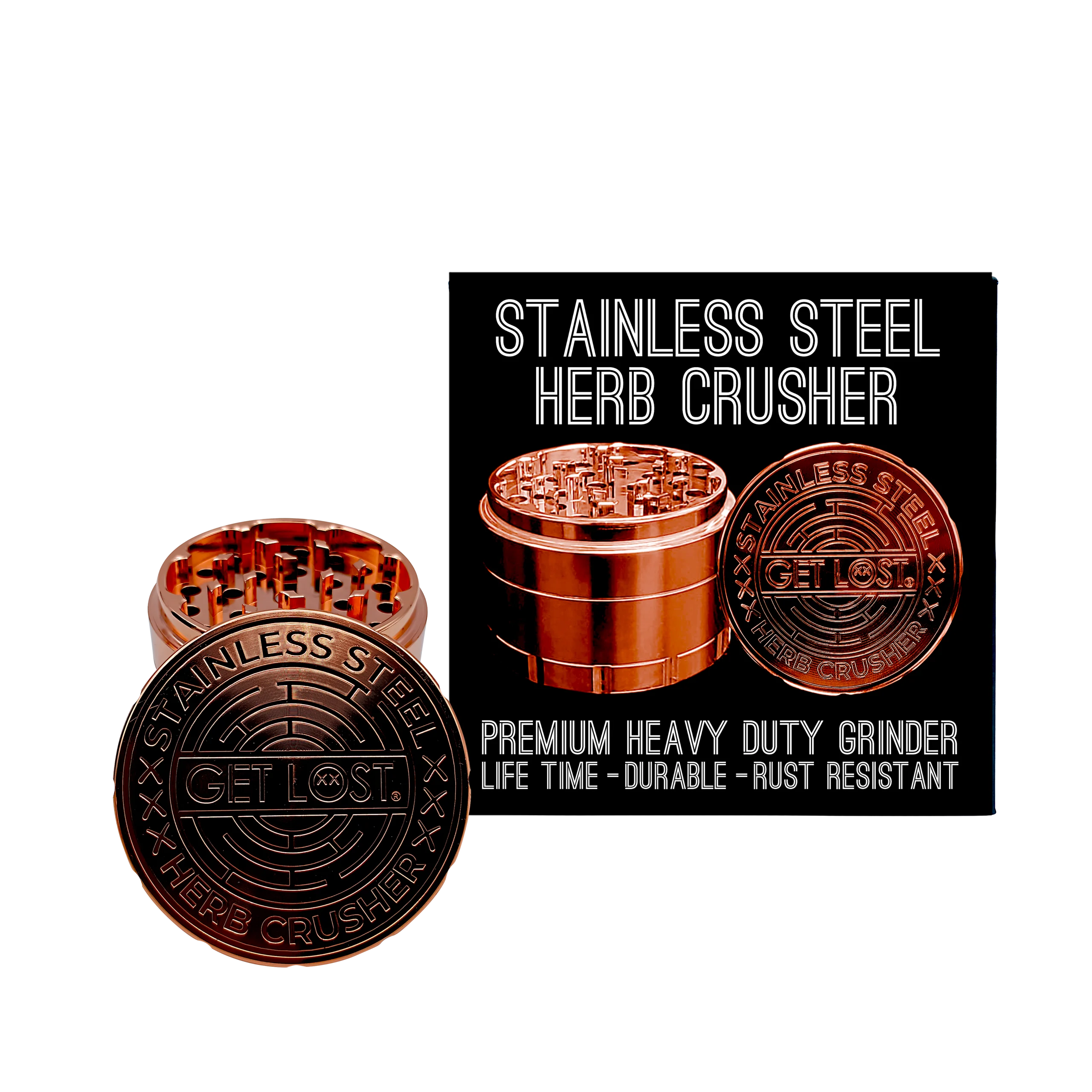 SSG-RG-003 Stainless Steel Herb Grinder (Rose Gold) - Image 3