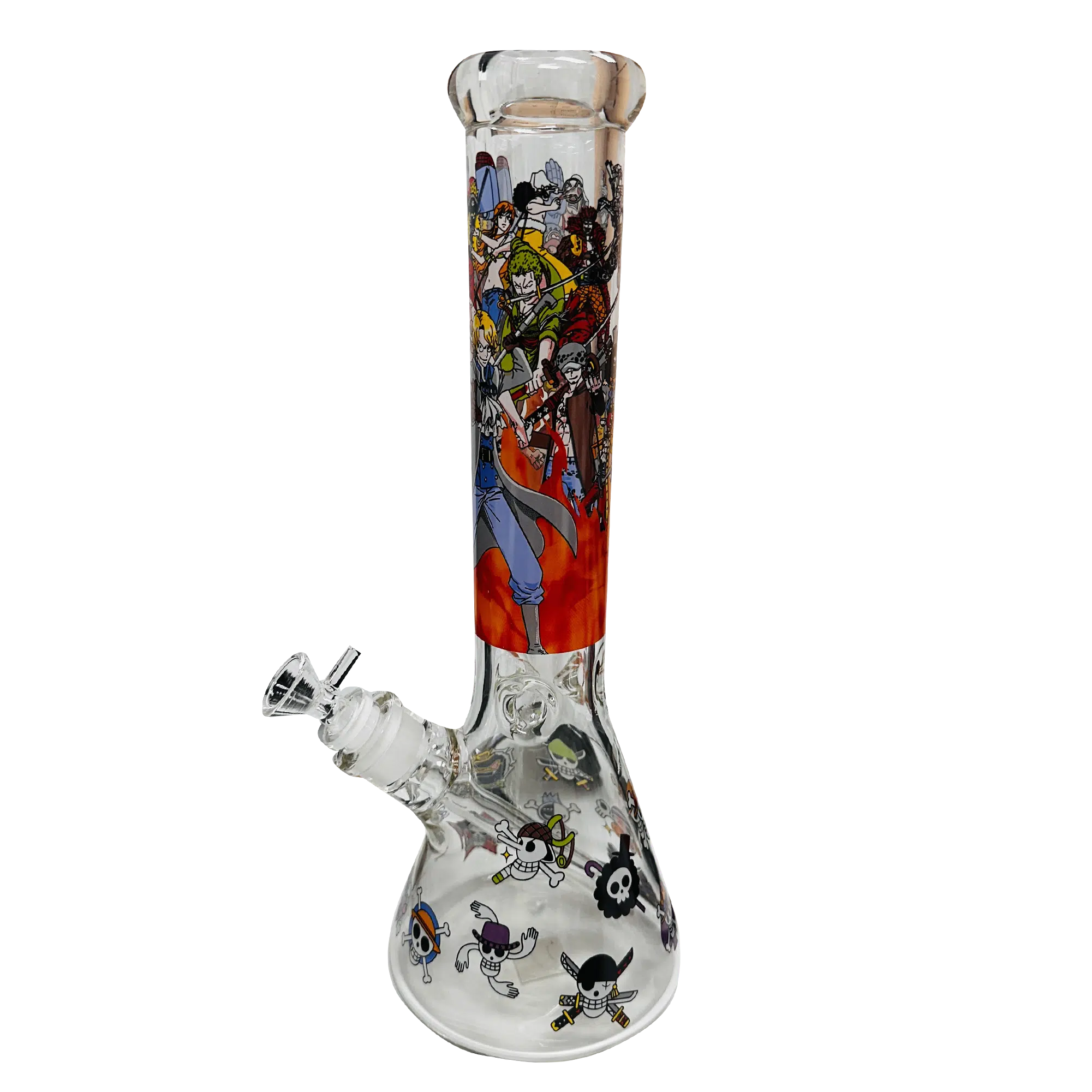 14WP007 - 14-Inch Borosilicate Glass Beaker Water Pipe (Anime One Piece Monkey Gang)