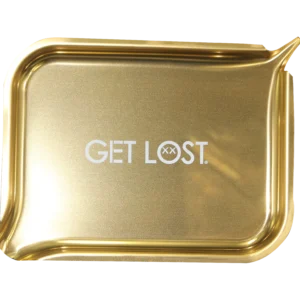PSST-005 Get Lost Premium Stainless Steel Rolling Tray with Funnel (Gold)