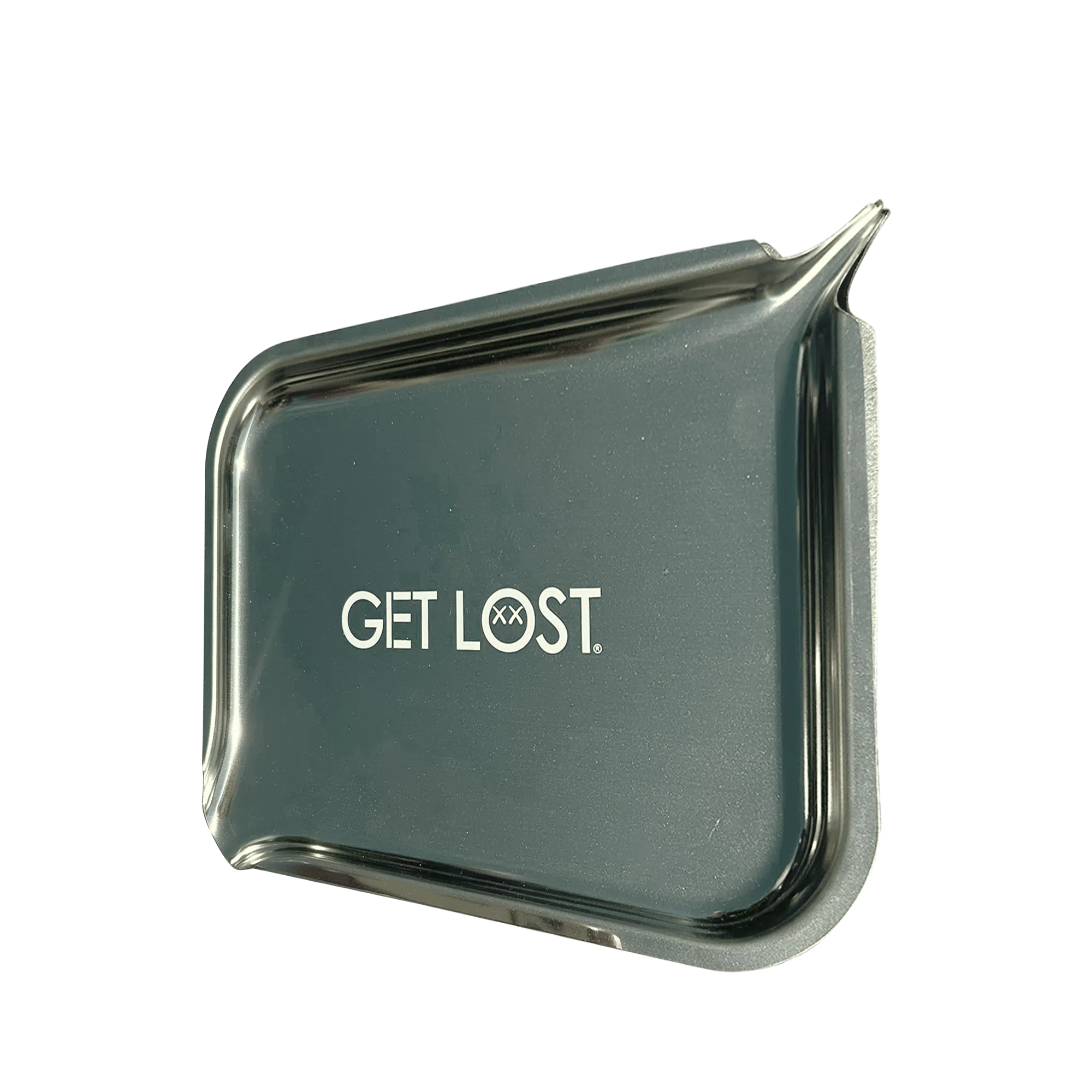 PSST-003 Get Lost Premium Stainless Steel Rolling Tray with Funnel (Silver) - Image 5