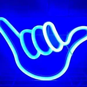NHL-025 - Neon Hanging Light - Shake Hand Sign