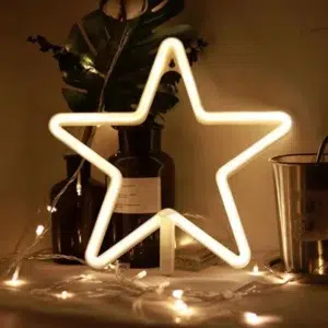 SNL-020 - Small Neon Hanging Light - Star Yellow
