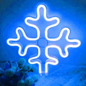 SNL-034B - Small Neon Hanging Light - Snowflake Blue
