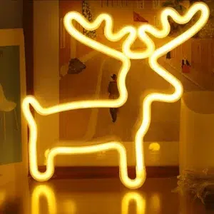 SNL-037WC - Small Neon Hanging Light - Reindeer Warm Color