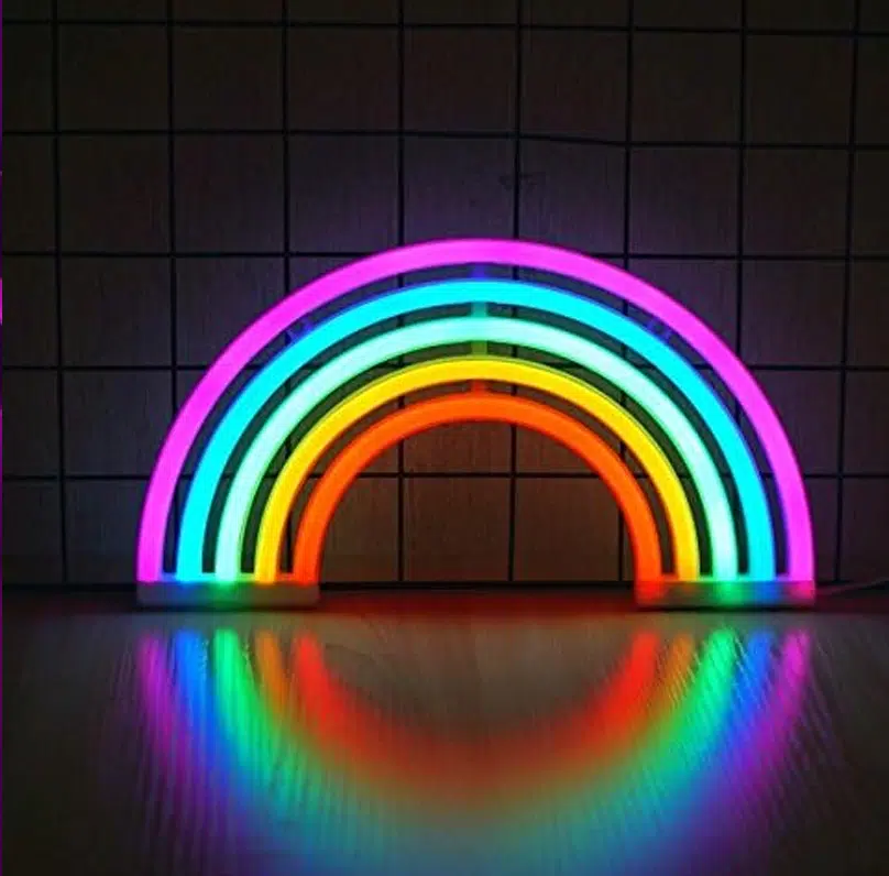 SNL-059 - Small Neon Hanging Light - Rainbow