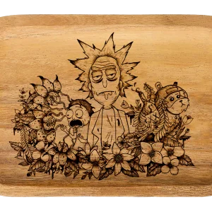 WT015_Wooden Tray - Rick and Morty plus Friends 11"x7"x1"