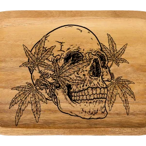 WT017_Wooden Tray - Skull 11"x7"x1"