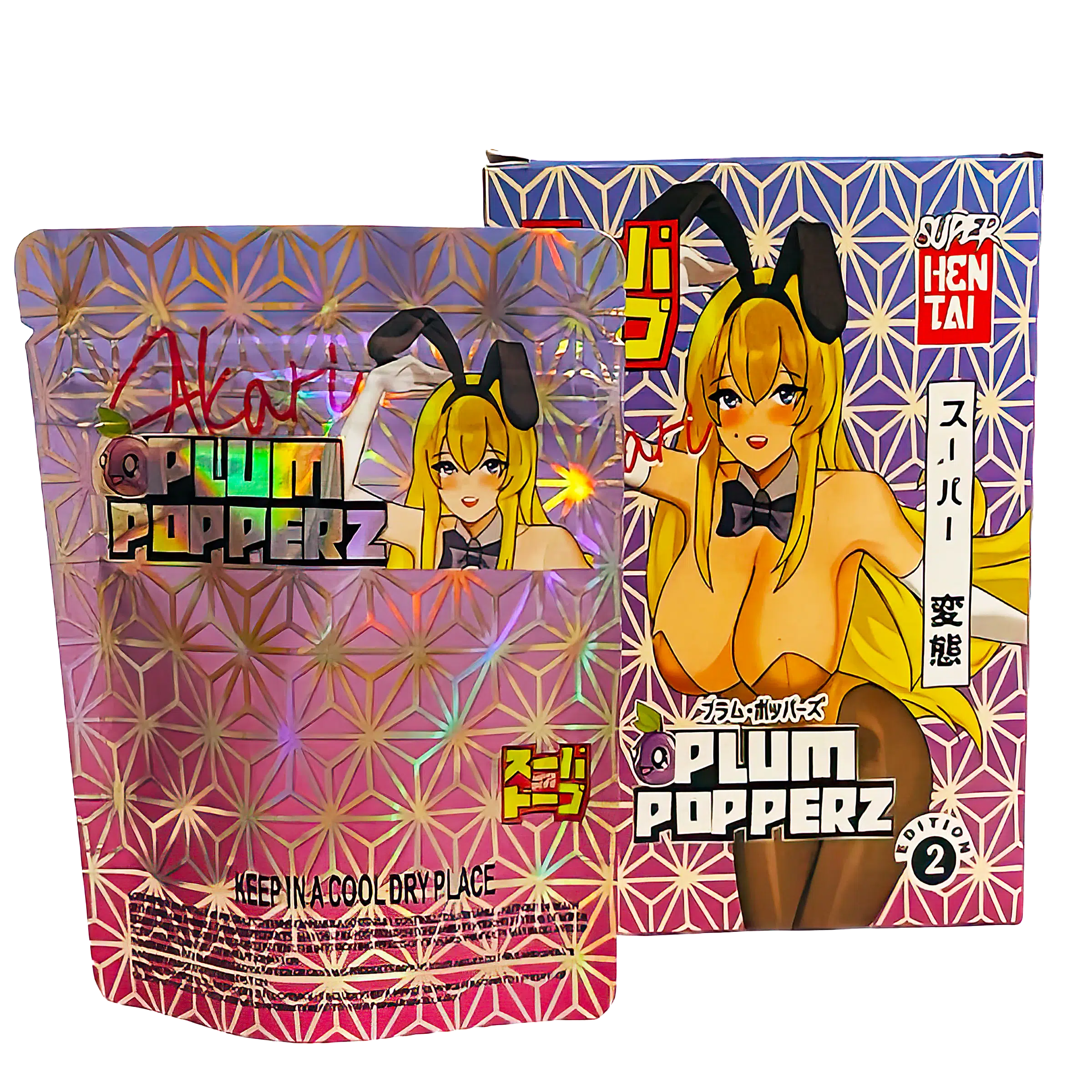 Bag-n-Box 3.5g Mylar Packaging Set (25 Count Bags + Boxes) - Plum Popperz BAGNBOX-WIN-031 - Image 2