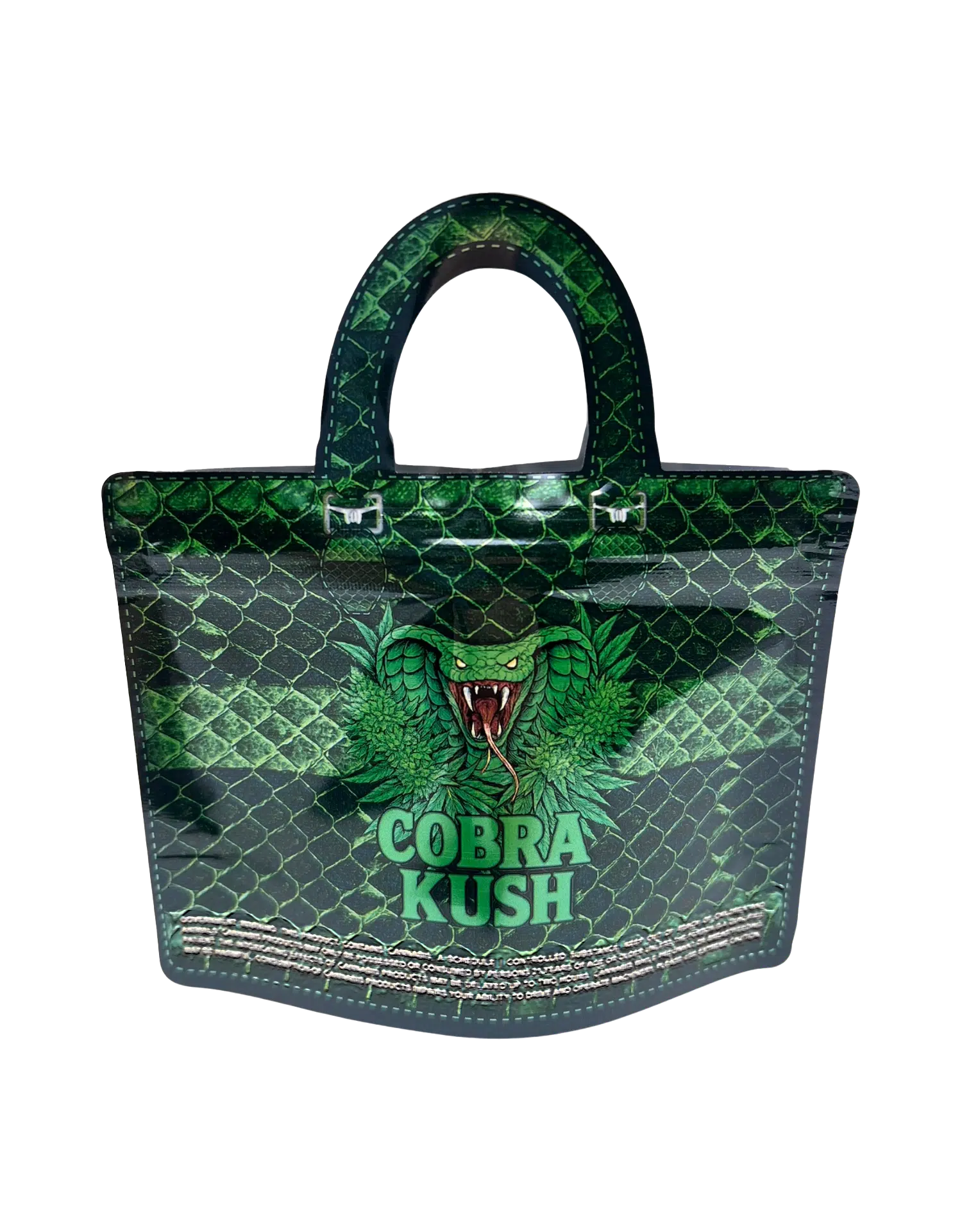 3.5g Handbag Shaped Mylar Bag (50 Count) Cobra Kush - HBMB-35-015 - Image 2