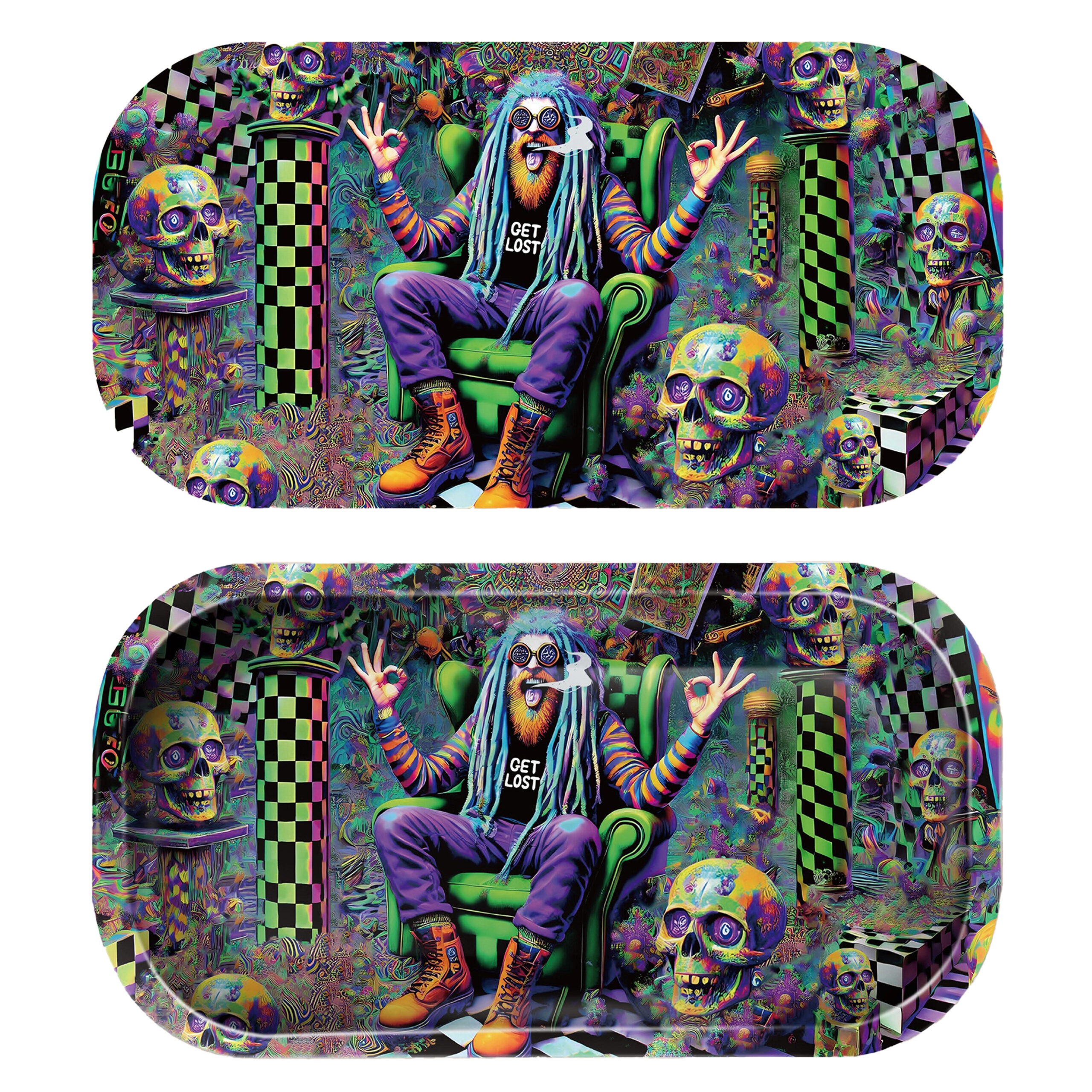 GLMT-024 Mini Magnetic 3D Tray with Lid - Get Lost Rasta Old Man