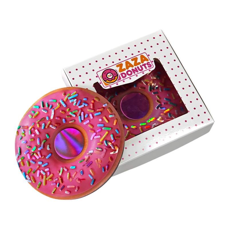 (12 Count) Donut-Themed Gift Box Set - Za Za Donuts - Rainbow Sprinklez DNB-SHAPED-004